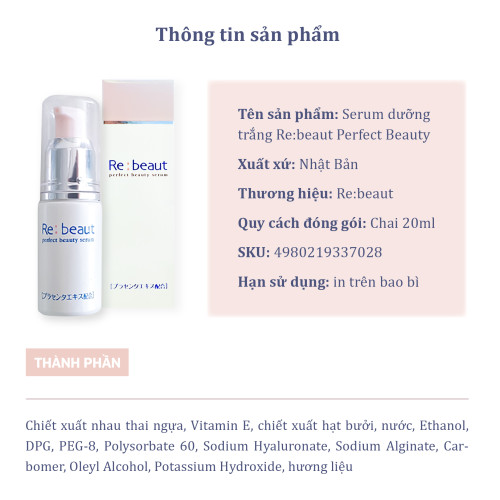 Serum dưỡng trắng da Re: beaut Beauty Perfect